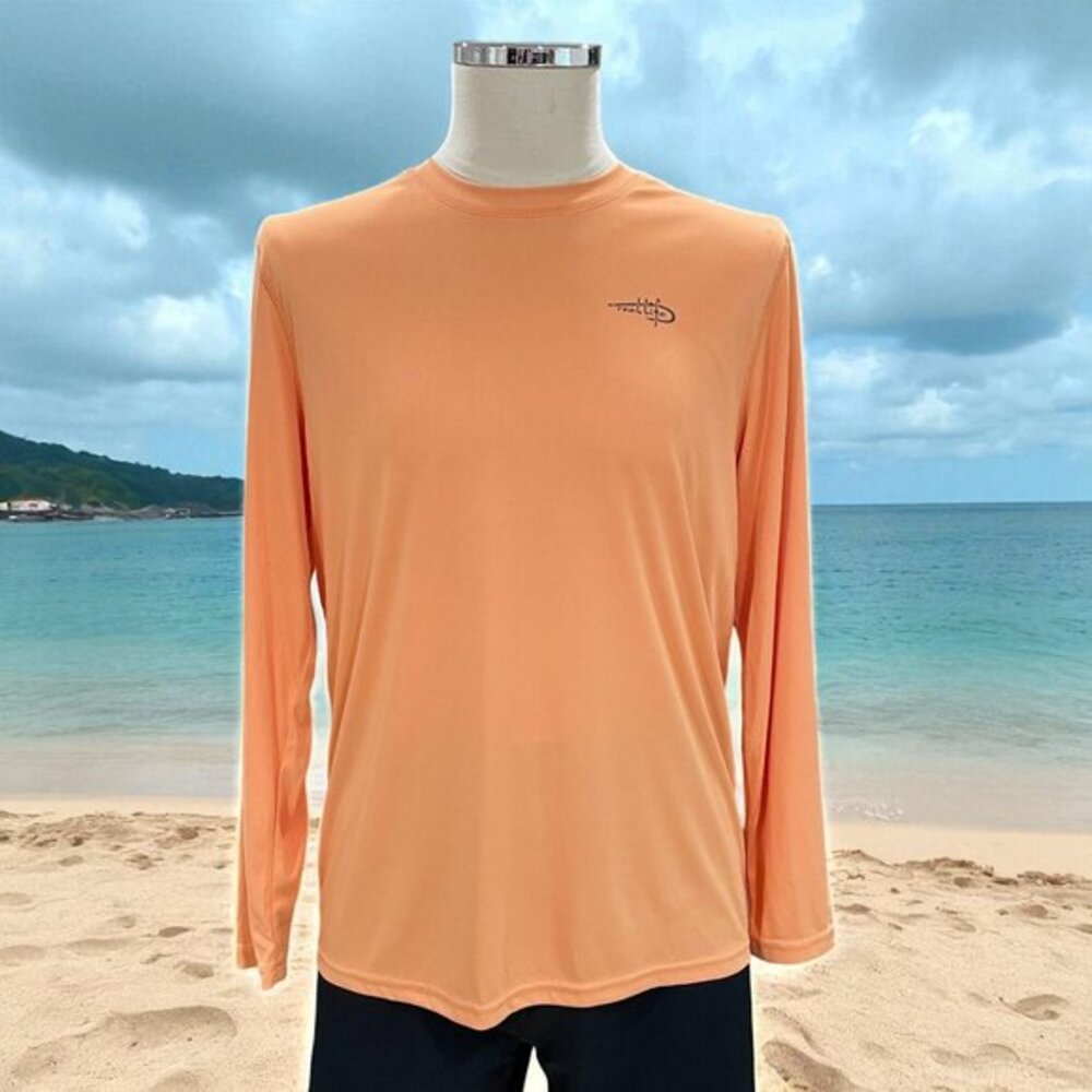 Reel Life Mens‎ Long Sleeve Fishing Shirt Coral Small Coastal Nautical Beachwear